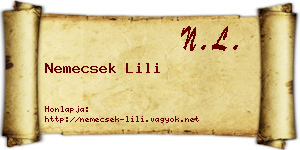Nemecsek Lili névjegykártya